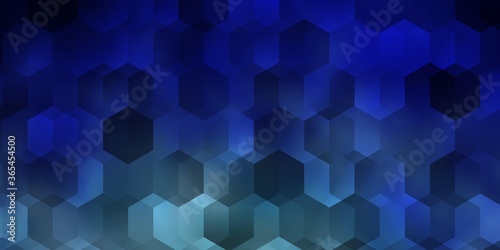 Light Blue, Red vector background with set of hexagons.
