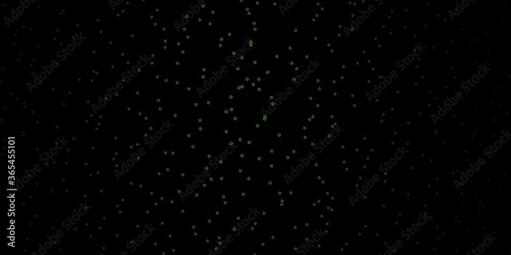 Dark Green vector layout with bright stars. Colorful illustration with abstract gradient stars. Pattern for new year ad, booklets.
