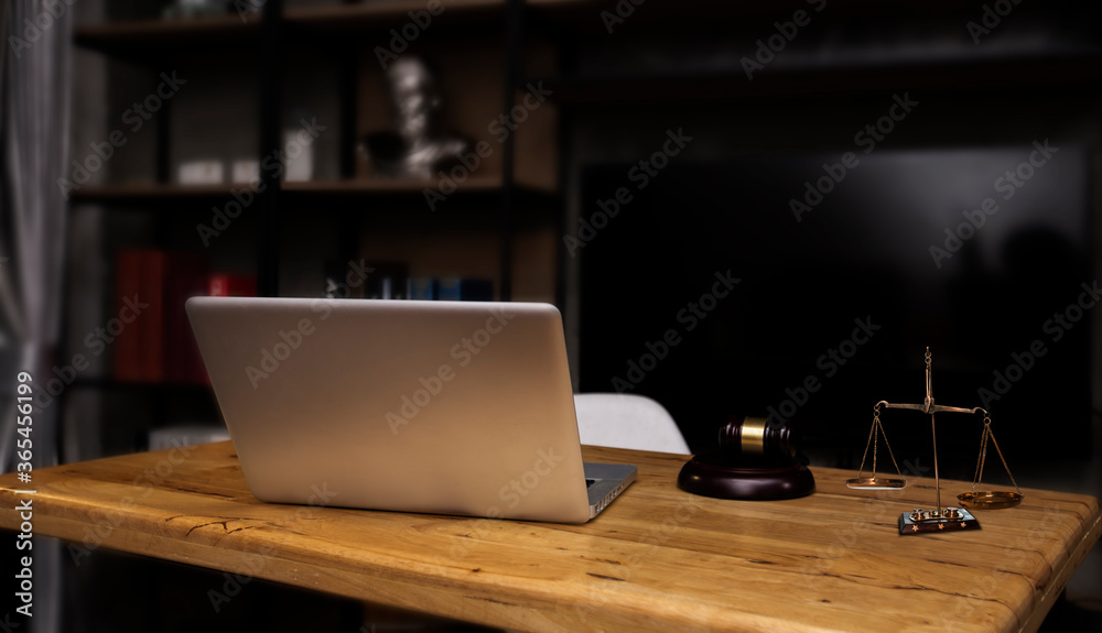 Concepts of Law and Legal services. lawyer businesswoman working on digital tablet in office.