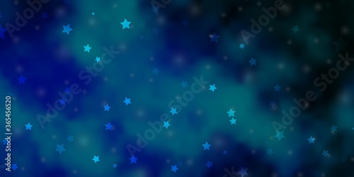 Light BLUE vector template with neon stars. Colorful illustration in abstract style with gradient stars. Theme for cell phones.
