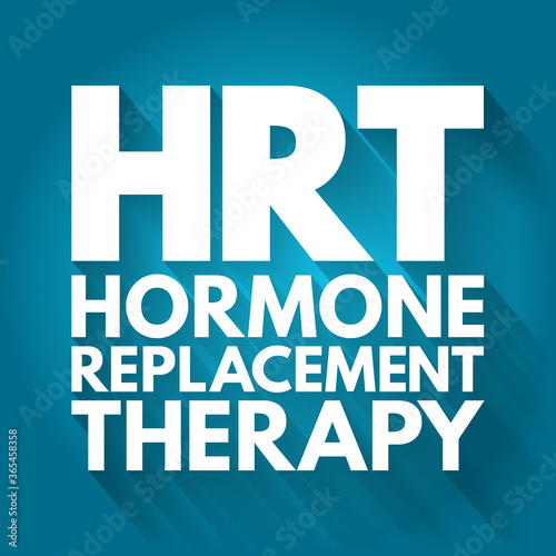 HRT - Hormone Replacement Therapy acronym, medical concept background