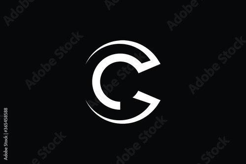 Minimal Innovative Initial GC logo and CG logo. Letter C CC creative elegant Monogram. Premium Business logo icon. White color on black background