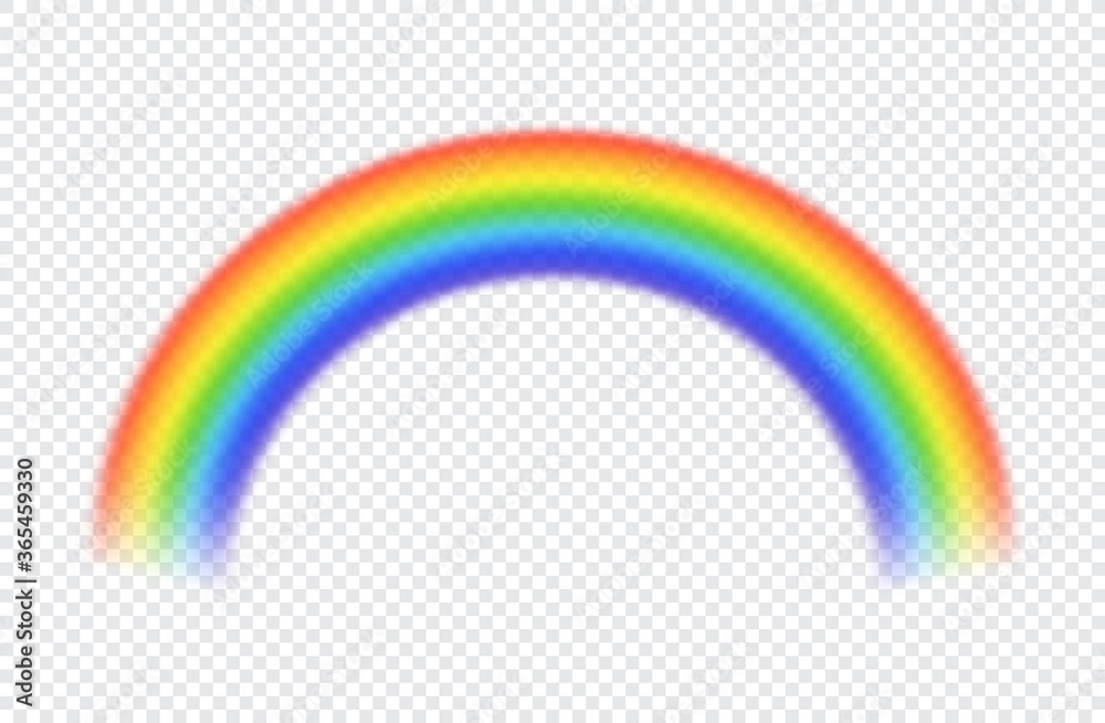 Rainbow icon. Iridescent arch isolated on transparent background. Colorful realistic rainbow. Color spectrum. Sky concept after rain. Spring and summer design. Fantasy light. Sun weather. Vector Rainbow icon. Iridescent arch isolated on transparent background. Colorful realistic rainbow. Color spectrum. Sky concept after rain. Spring and summer design. Fantasy light. Sun weather. Vector