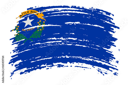 Nevada flag in grunge brush stroke, vector photo