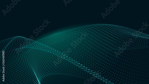 Abstract digital wave of particles. Futuristic point wave. Technology background vector. Vector illustration