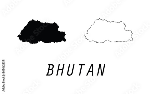 Bhutan map country vector illustration