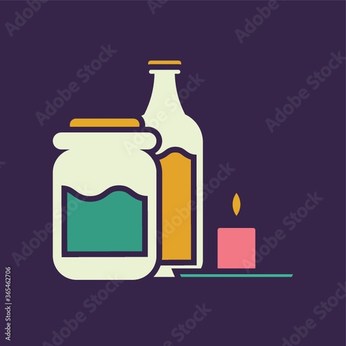 bottles with candle