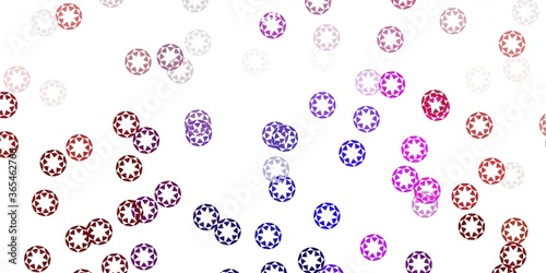 Light pink, red vector background with spots.