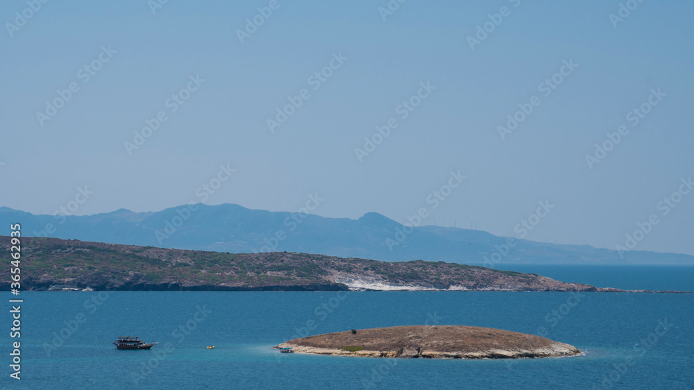 View of the island in the sea