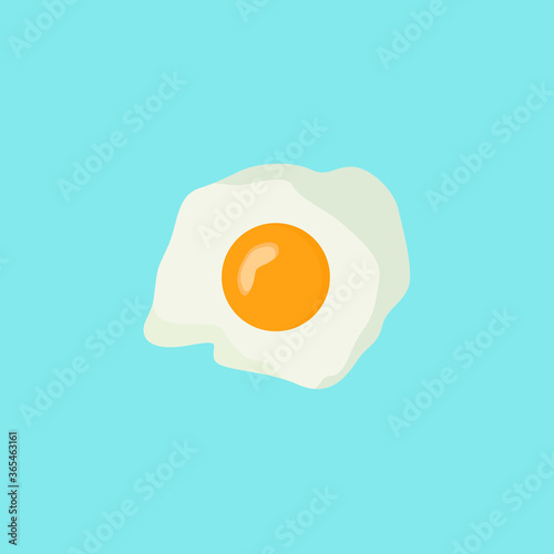Fried egg isolated on white background on top view