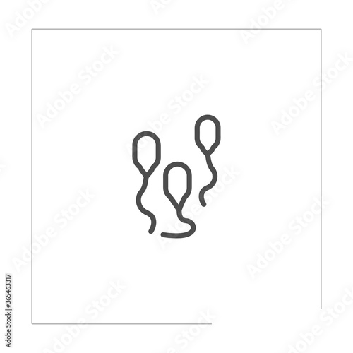 Sperm, Spermatozoa isolated line icon for web and mobile