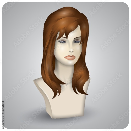 hair wig on the mannequin