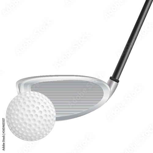 golf ball and club