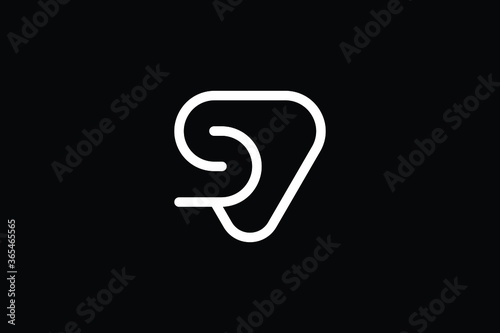 Minimal Innovative Initial SV logo and VS logo. Letter SV VS creative elegant Monogram. Premium Business logo icon. White color on black background