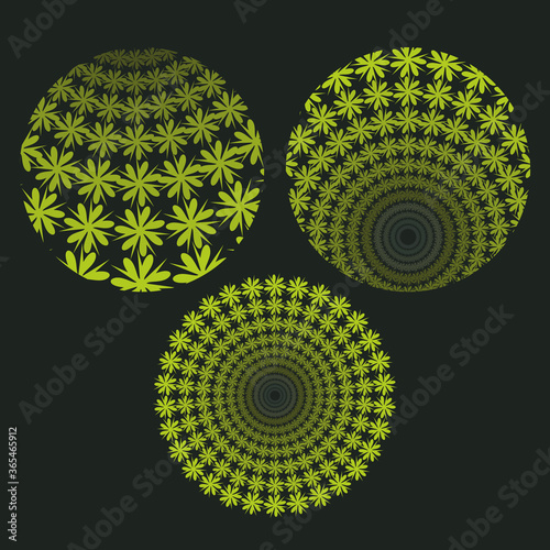 Vector set of circles with rhythmic elements