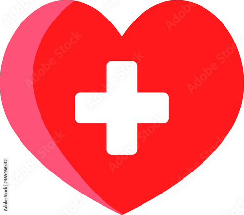 red heart with cross