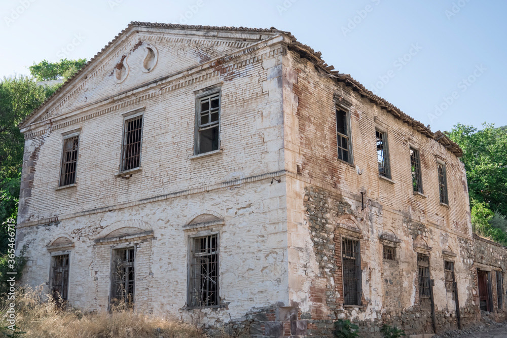 abandoned old historic stone building