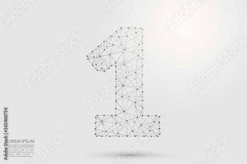 Abstract number one, figure 1, consisting of triangles, circles, spots of decay, stars. Vector eps 10.