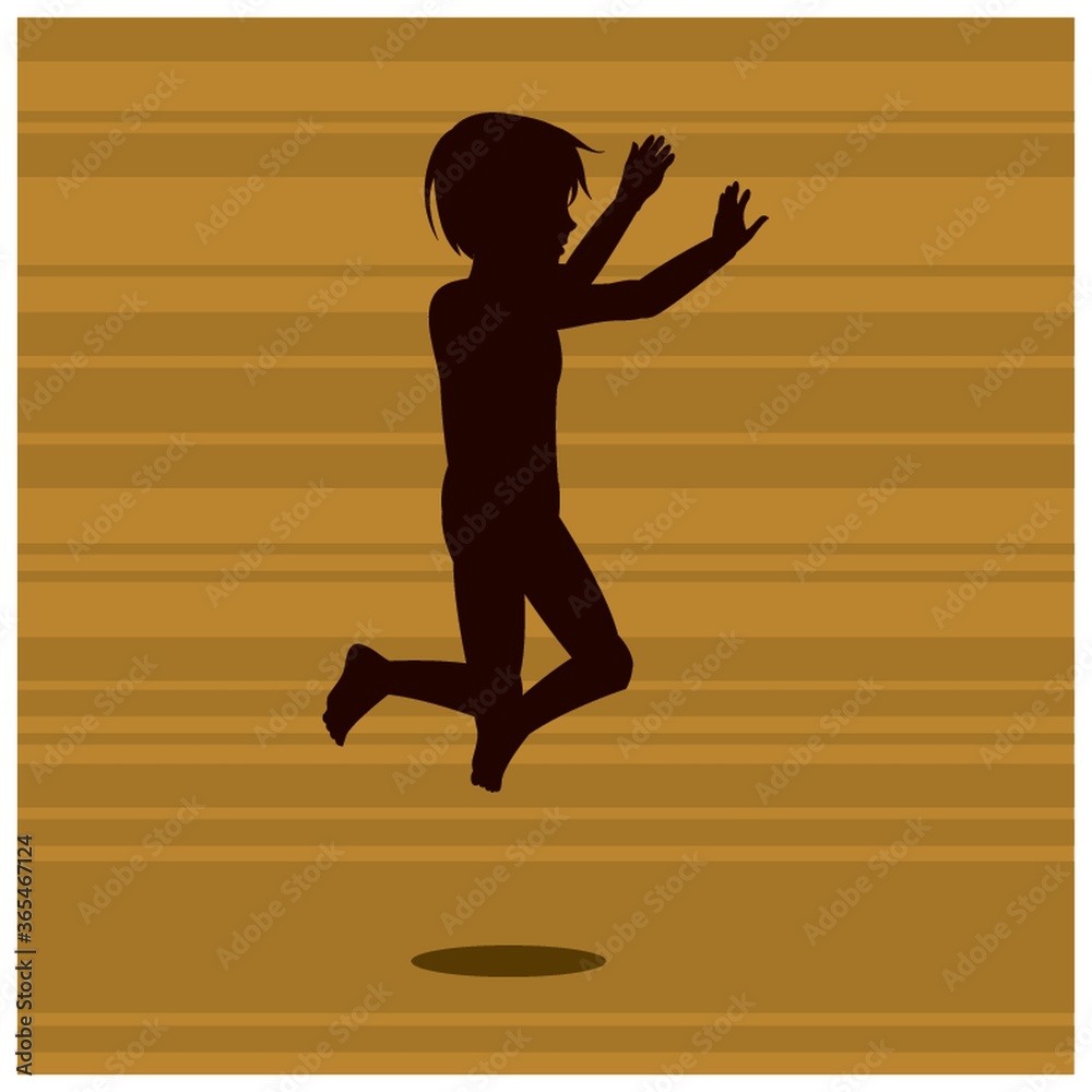 silhouette of boy jumping