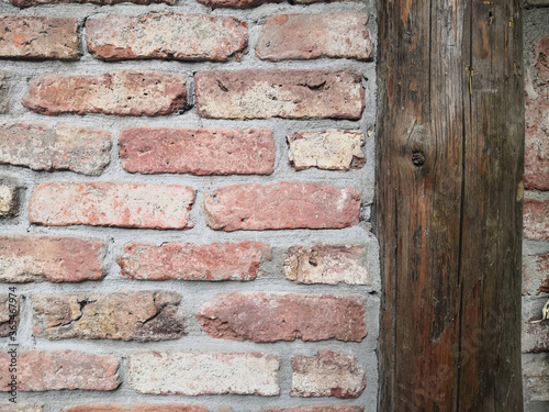 grunge brick wall and wooden