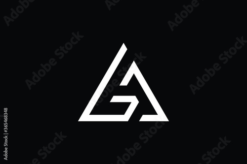 Minimal Innovative Initial GD logo and DG logo. Letter AG LOGO AND GA LOGO creative elegant Monogram. Premium Business logo icon. White color on black background