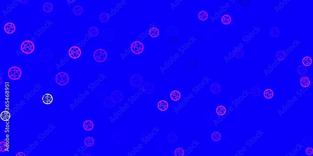 Light Pink, Blue vector texture with religion symbols.