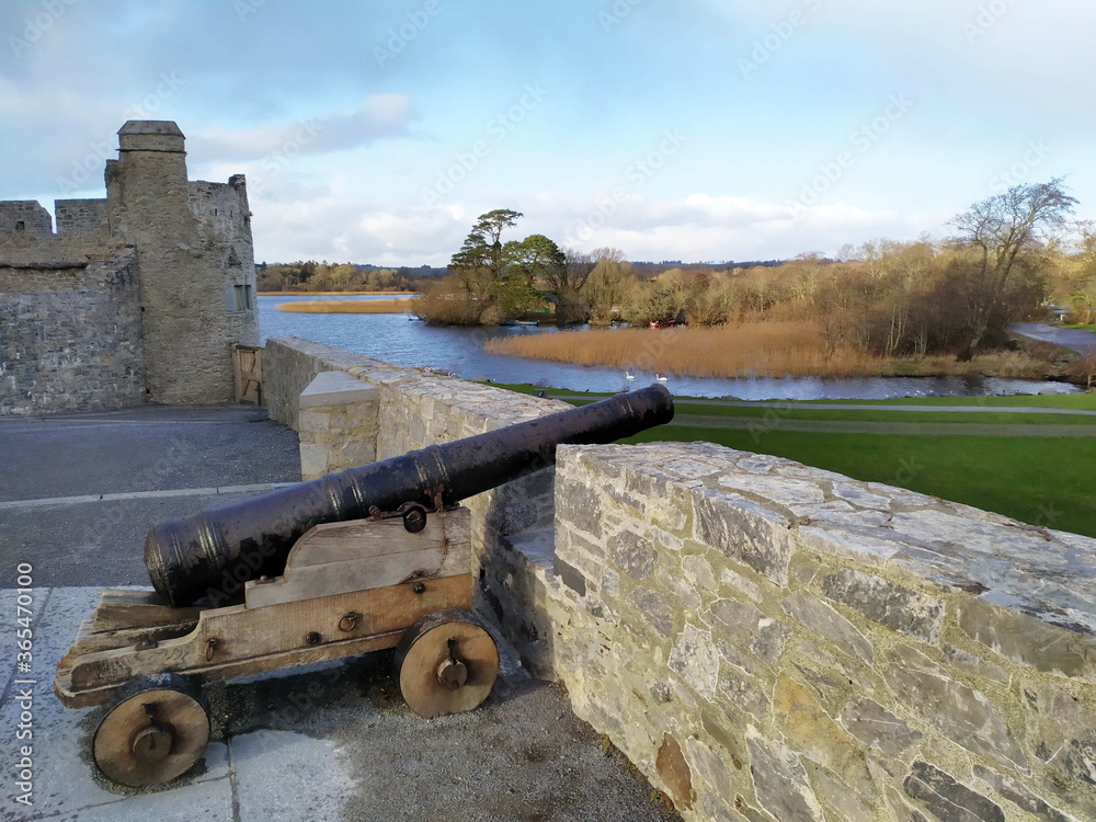 Canons in front of Ross castle near Killarney, Ireland