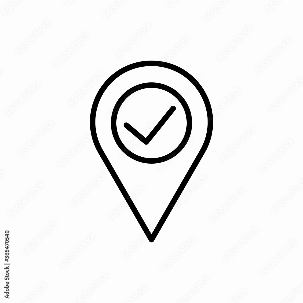 Outline location check icon.Location check vector illustration. Symbol for web and mobile Outline location check icon.Location check vector illustration. Symbol for web and mobile