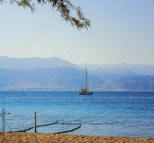Sport catamaran at the Red Sea, Middle East