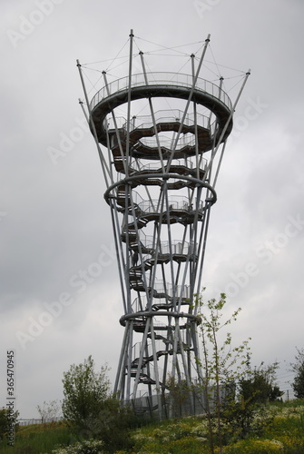 Kempen tower in Spoorpark (Railway Park),  a beautiful new park created in 2019  in Tilburg, North Brabant, The Netherlands