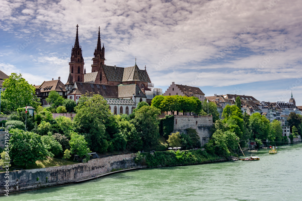 the historic old town of Basel on the Rhine
