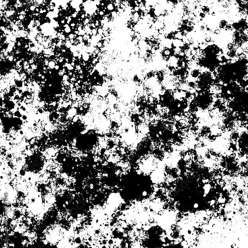 Black and white grunge texture. Vector abstract monochrome background. Old worn surface covered with dirt, scratches, cracks