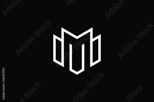 Minimal Innovative Initial MU logo and UM logo. Letter M MM creative elegant Monogram. Premium Business logo icon. White color on black background