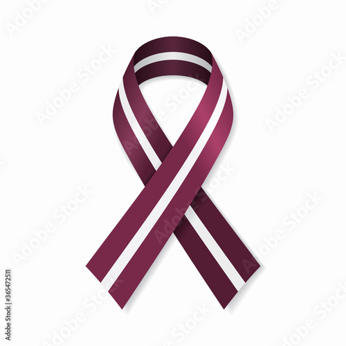 Foto Latvian flag stripe ribbon on white background