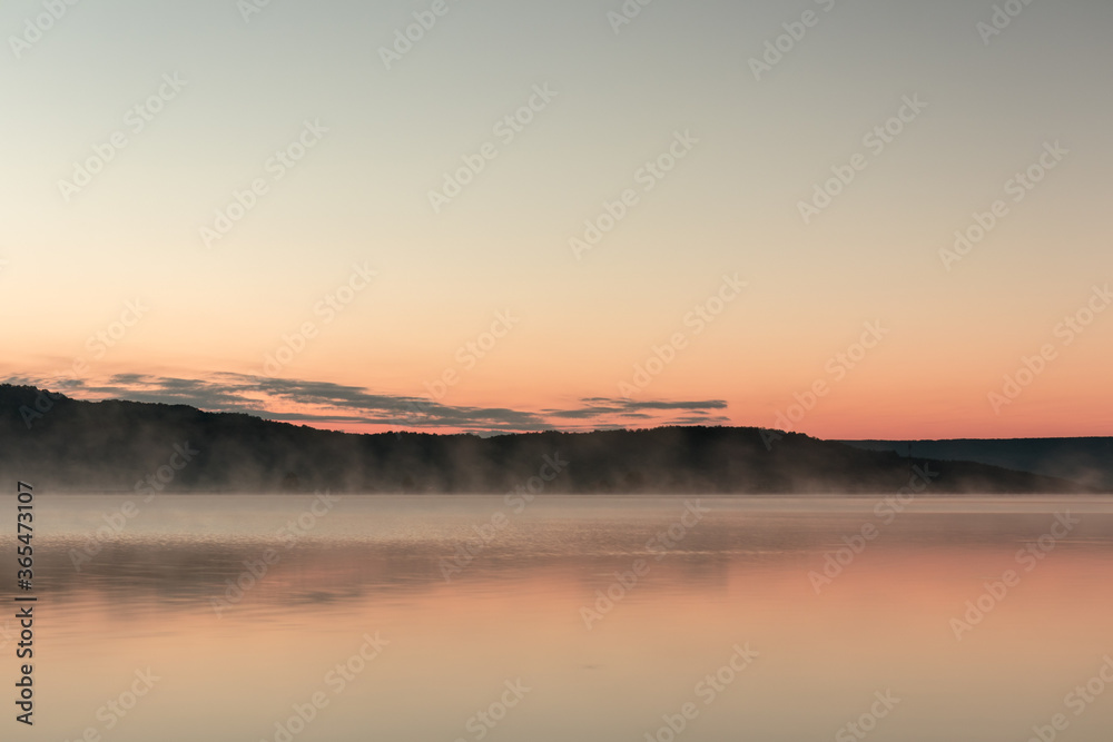 Fototapeta premium Sunrise on the lake in summer season