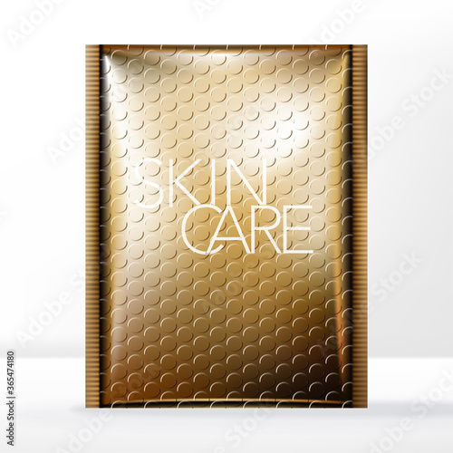 Vector Bubble Wrap Mailer Bag Packaging, Gold