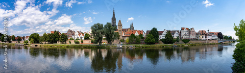 panorama view of the city of Ulm in southern Germany with the Danube River in front © makasana photo