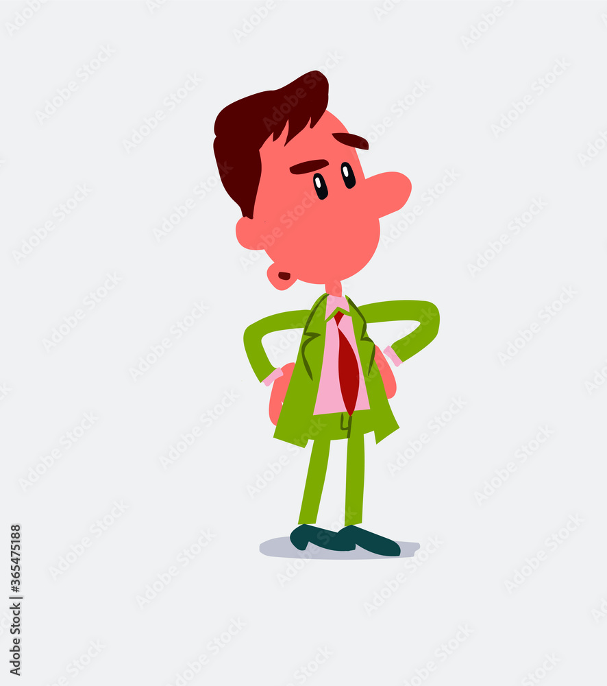 Businessman doubting in isolated vector illustration
