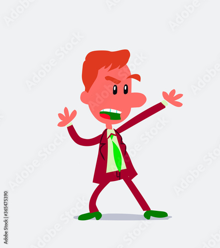 Business man arguing angry in isolated vector illustration
