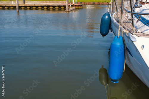 Blue bow at a boat on the Zuid-Willemsvaart canal in Weert the Netherlands photo