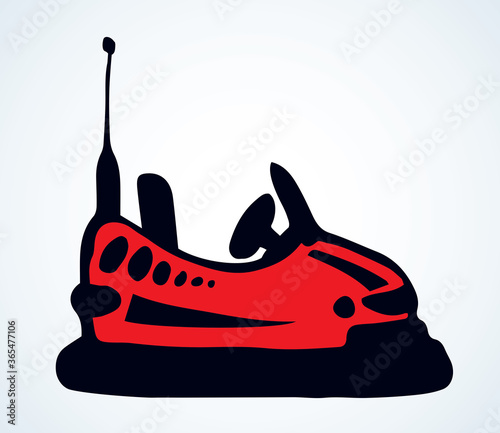 Attraction cars. Vector doodle symbol