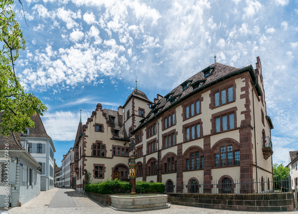 view of the cantonal archives of Basel at the Martinsplatz Square in Basel