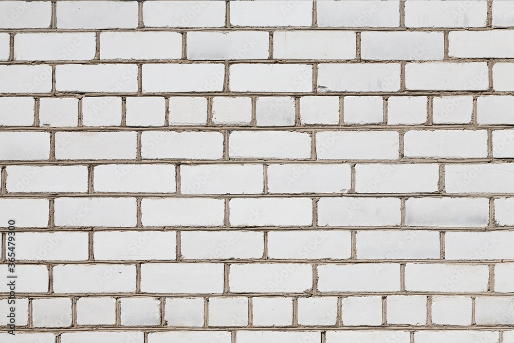 White brick wall. Background texture, close up view