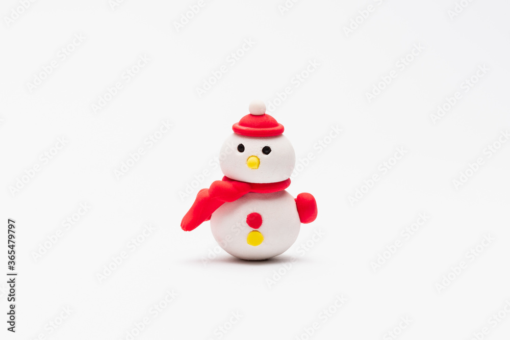christmas snowman blister eraser with white background