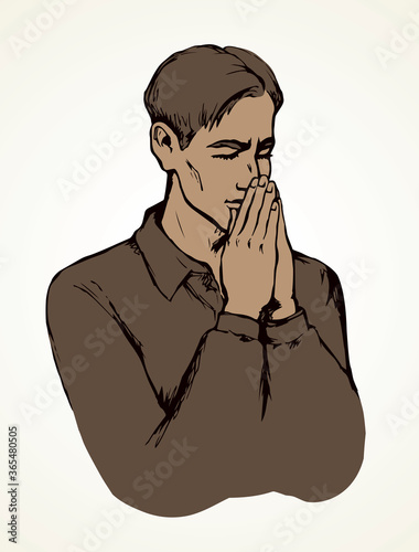 Vector image of the praying person