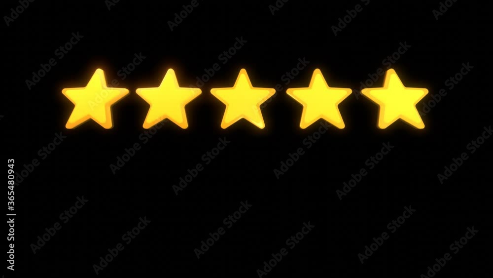 Five Stars Rating appearing dynamically in turn from the darkness Five Stars Rating appearing dynamically in turn from the darkness
