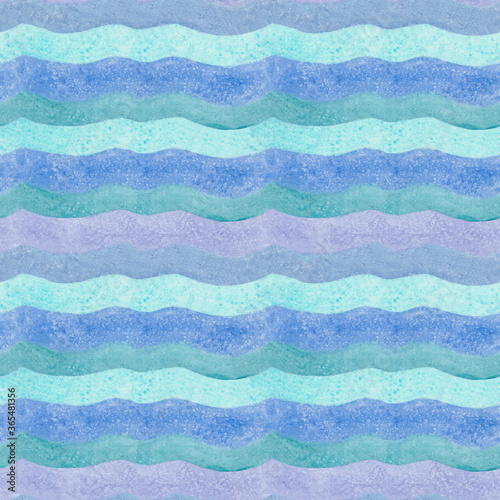 waves in the sea watercolor seamless pattern