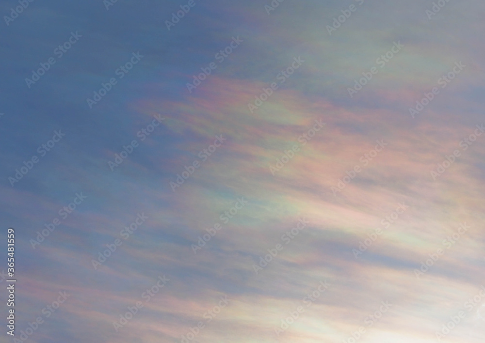 abstract background of the evening sky, Beautiful clouds in bright colors as if drawing a rainbow.