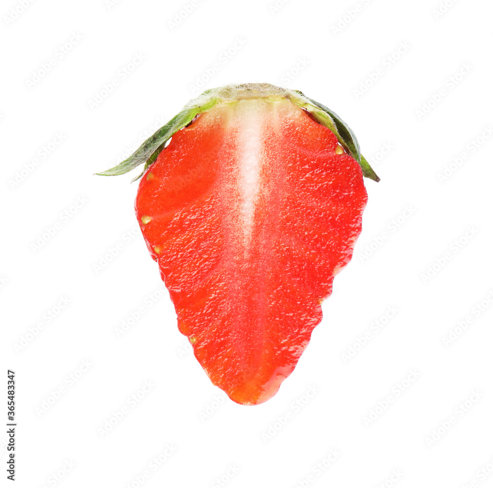Piece of delicious ripe strawberry isolated on white Piece of delicious ripe strawberry isolated on white