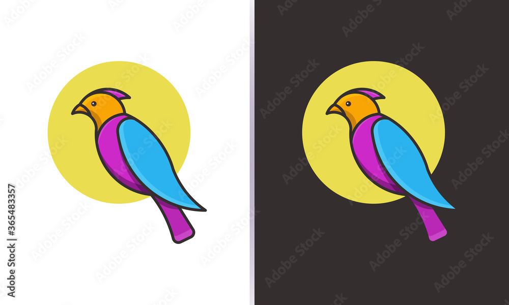 Obraz premium colorful bird style logo template